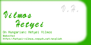 vilmos hetyei business card